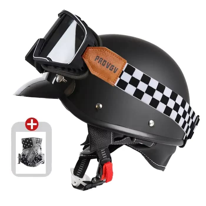 Casque ouvert VGV L09, casque de moto rétro certifié DOT