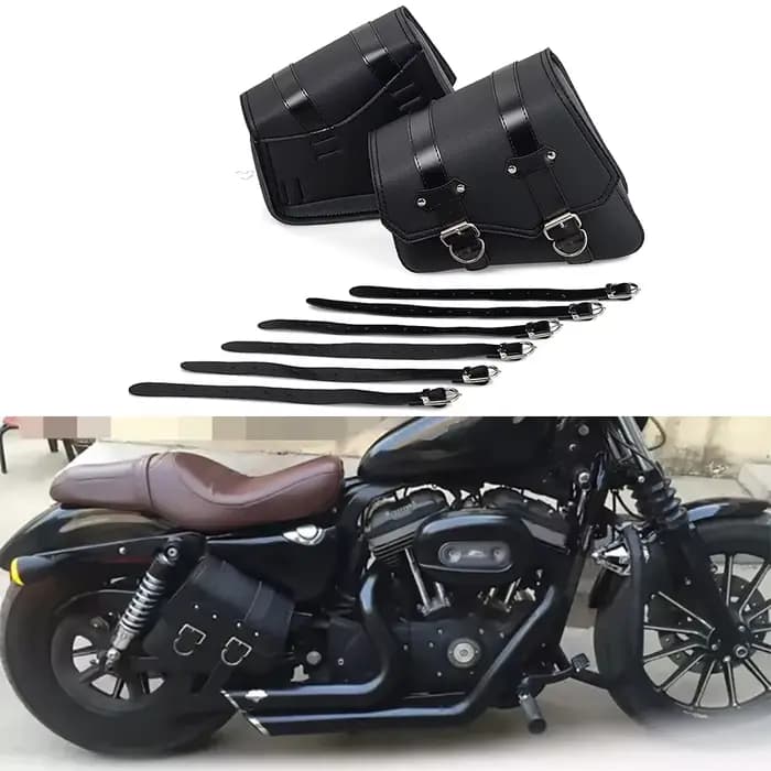Sacs de selle latéraux de moto en cuir PU