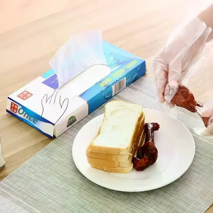 100/200 pièces gants sans Latex PE gants jetables Transparent antidérapant acide sécurité du travail de qualité alimentaire gants de nettoyage ménager