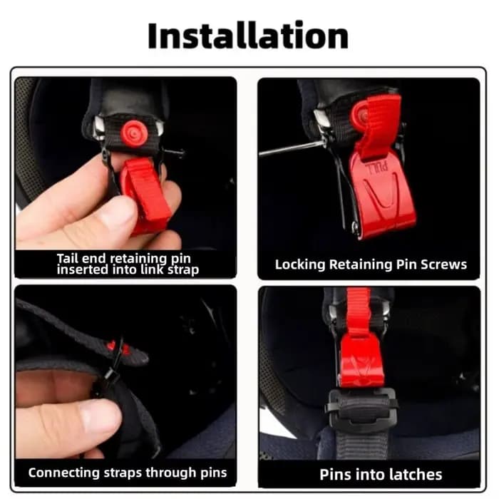 Clip de mentonnière flexible – Boucles de casque de moto