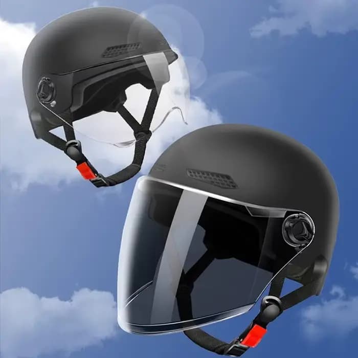 Demi-casque adulte avec lunettes pour moto et vélo - Design de dessin animé