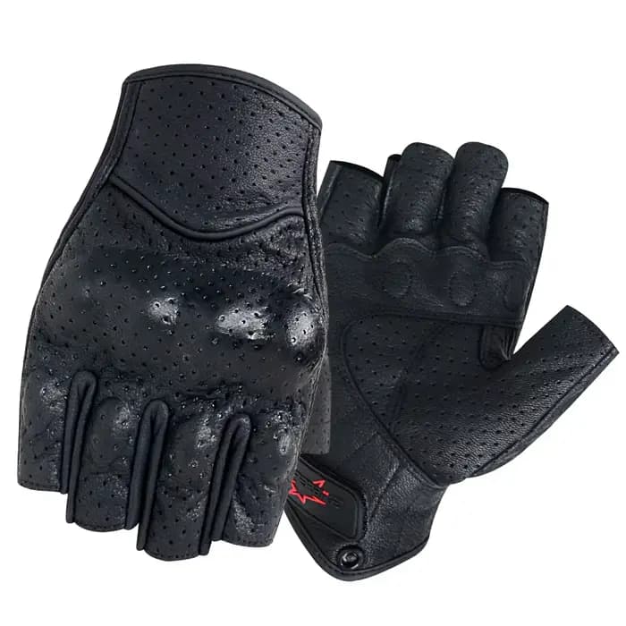 Gants de Moto en Cuir sans Doigts pour Homme et Femme