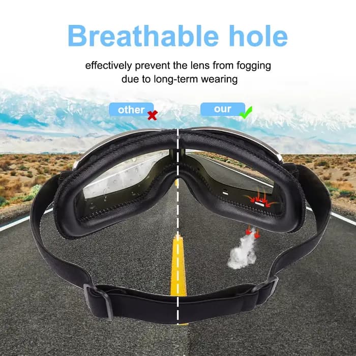 Lunettes de casque rétro pour moto