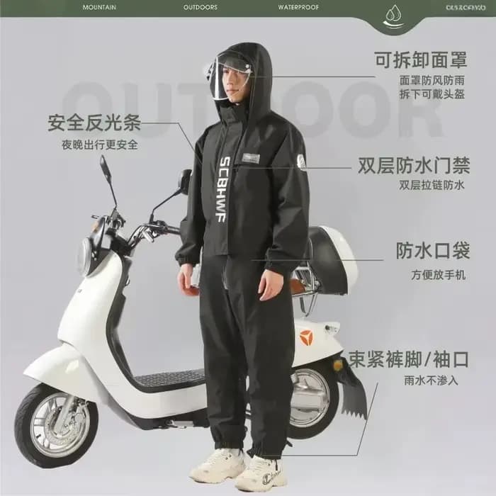 Combinaison imperméable pour motard