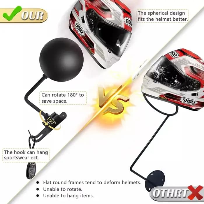 Support mural pour casque de moto