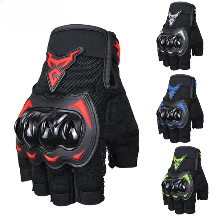 Gants de moto demi-doigt respirants