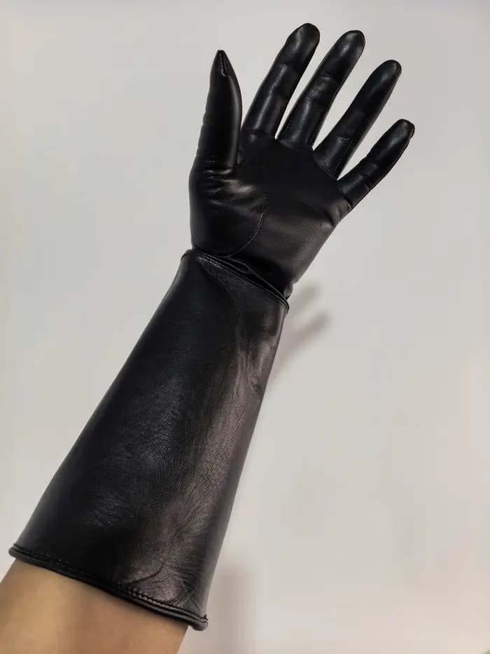 Gants longs de luxe en cuir véritable pour hommes