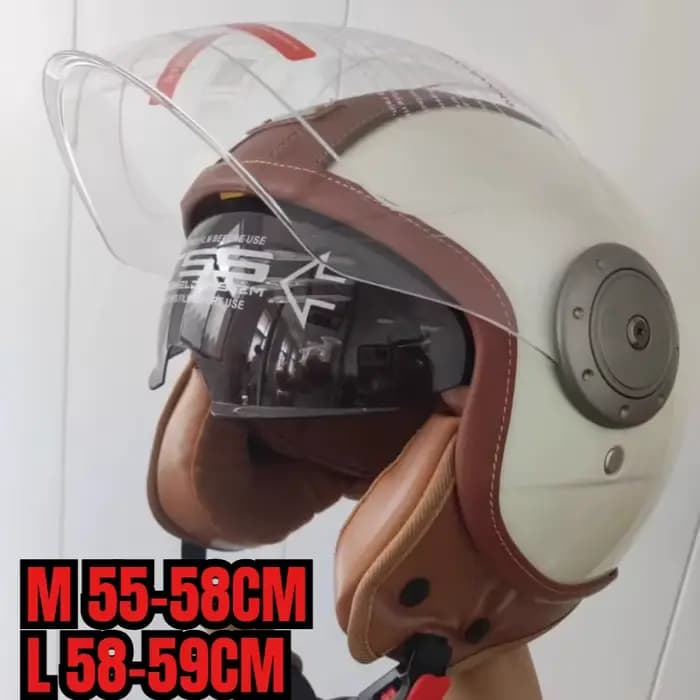 Demi-casque de moto rétro en cuir certifié 3C pour hommes et femmes