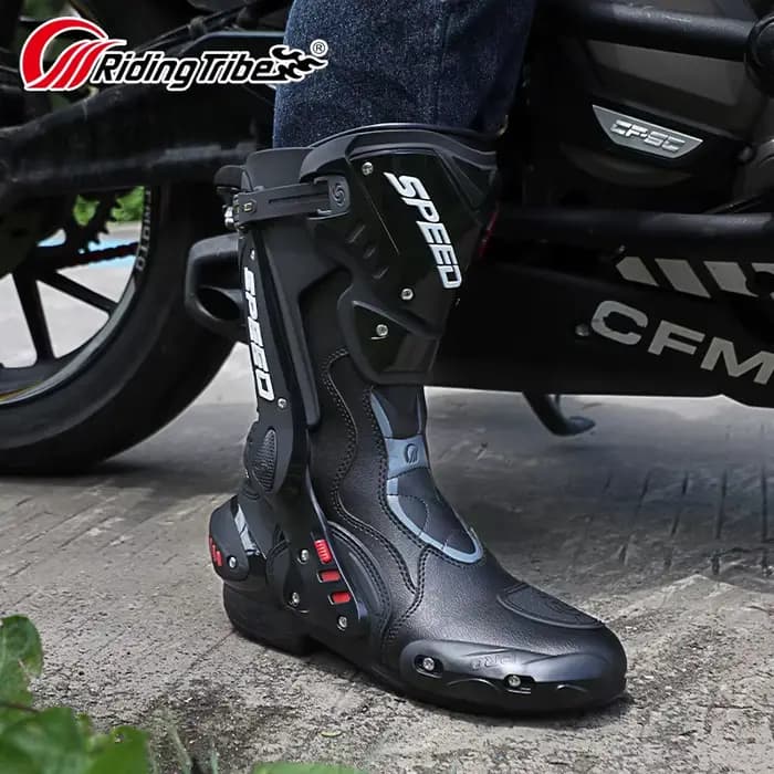 Chaussures d'équitation de moto anti-collision