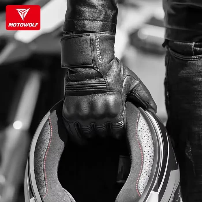 Motowolf gants de moto en cuir