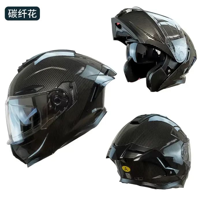 Casque de Moto rabattable intégral double lentille