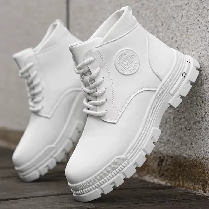 Bottes de moto blanches toutes saisons pour hommes