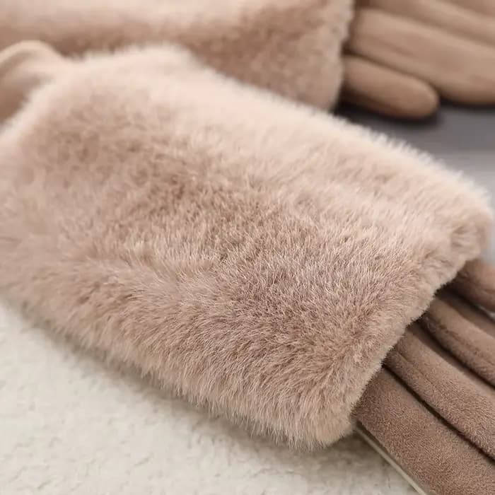 Gants pour filles, gants combinés en peluche chauds, coupe-vent et résistants au froid pour l'hiver, écran tactile, couleur unie, nouveau Style