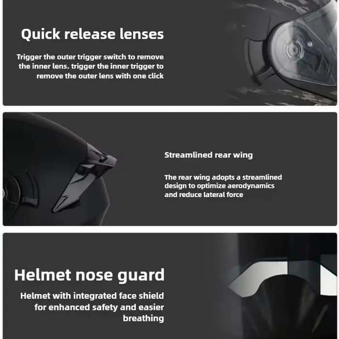 Casque de Moto double lentille