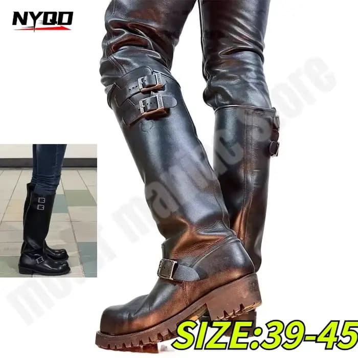 Bottes de moto rétro pour hommes
