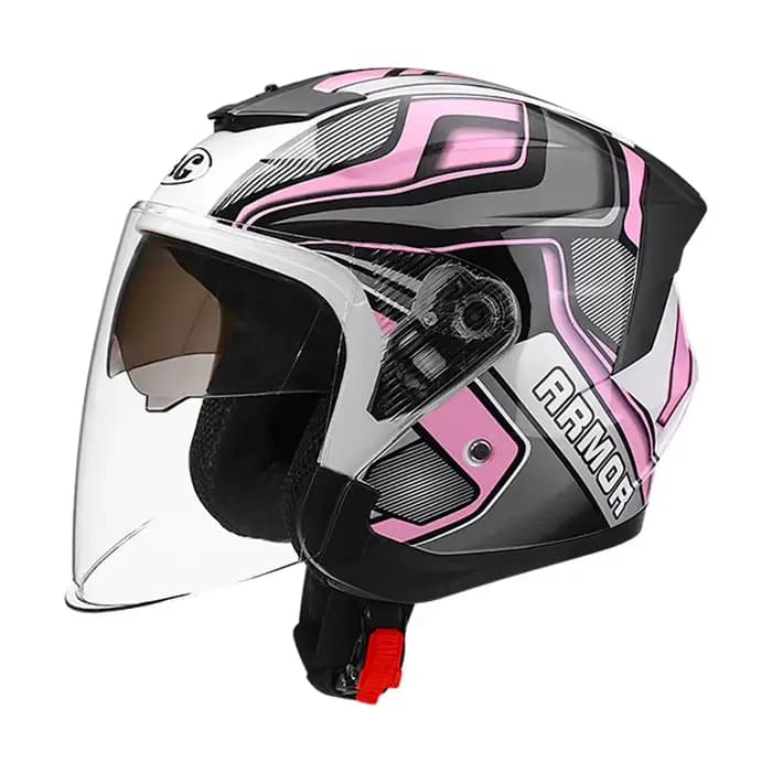 Casque de moto femme visage ouvert