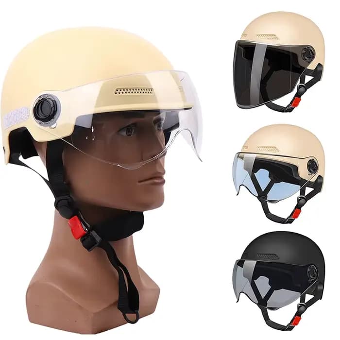 Demi-casque adulte avec lunettes pour moto et vélo - Design de dessin animé