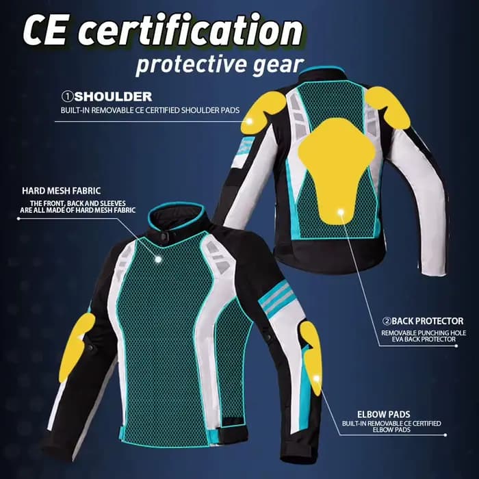 Veste de moto d'été en maille respirante pour femme, coupe-vent et Anti-chute