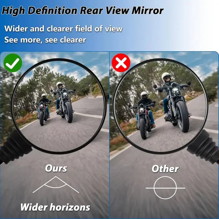 Rétroviseurs latéraux ronds pliants anti-chute pour moto