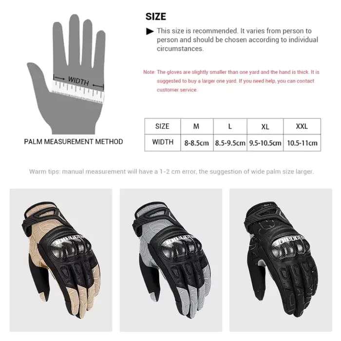 Gants de moto d'été respirants et antidérapants