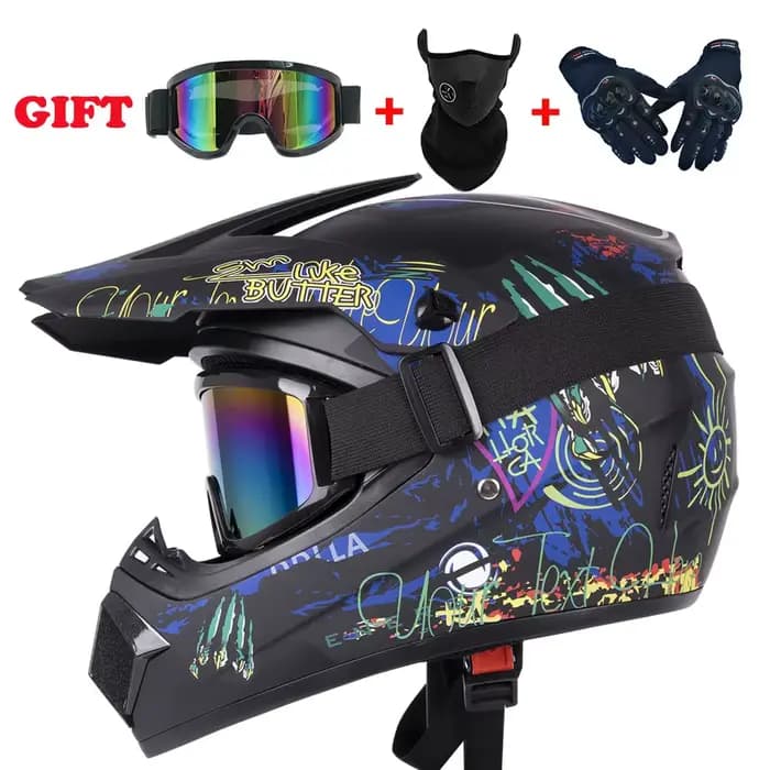 Casque de moto casque tout-terrain vélo descente AM DH casque croisé Capacete Motocross Casco Ш®лом envoyer 3 pièces cadeau moto