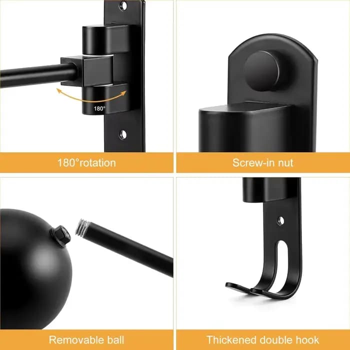 180 ° Support mural rotatif pour casque de moto