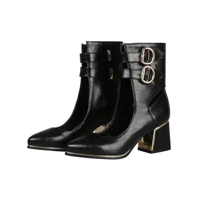 Bottes en cuir verni pour femmes, grandes tailles 48 petites 32, chaussures simples polyvalentes à talons hauts, nouvelle collection printemps et automne