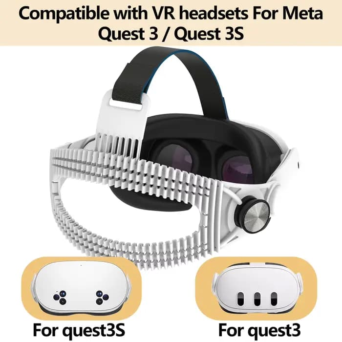 Sangle de tête Elite adaptée pour Meta Quest 3/Quest 3S, douce, confortable, respirante et réglable, accessoire pour casque VR