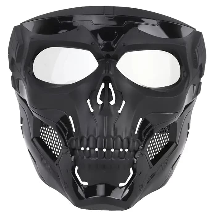 Masque de moto à thème crâne avec lunettes de moto - Plastique durable