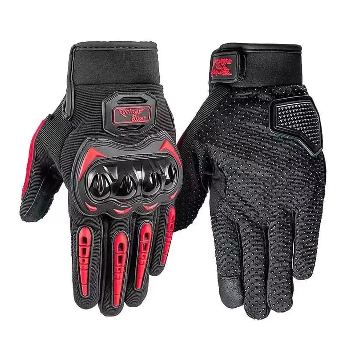 Gants de moto en cuir véritable pour hommes