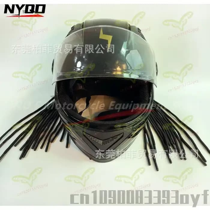 28 tresses décoratives pour casque de moto, style rétro Predator, pour motards