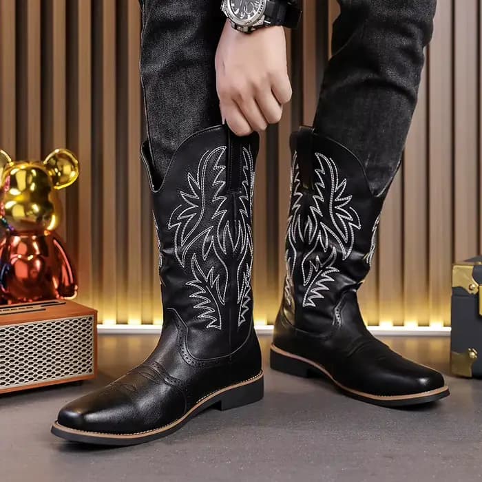 Bottes en cuir montantes pour hommes