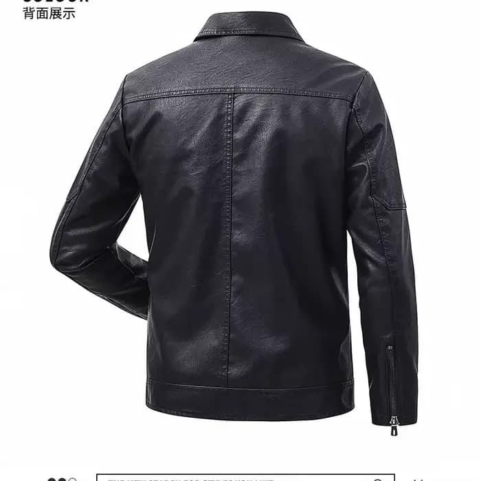 Blouson en cuir à revers pour homme