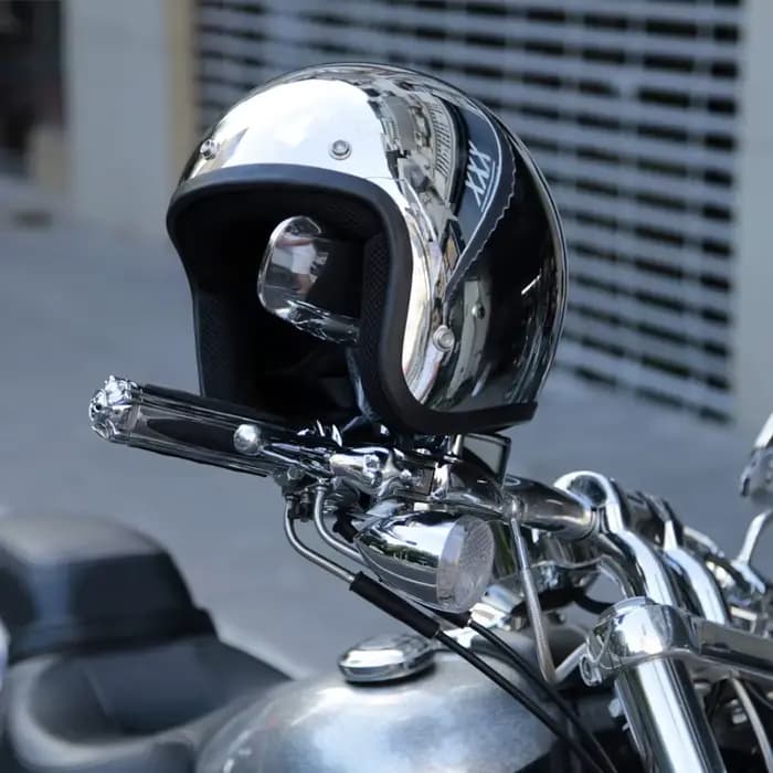 Casque de moto rétro Silver Jet Open 3/4 Chopper