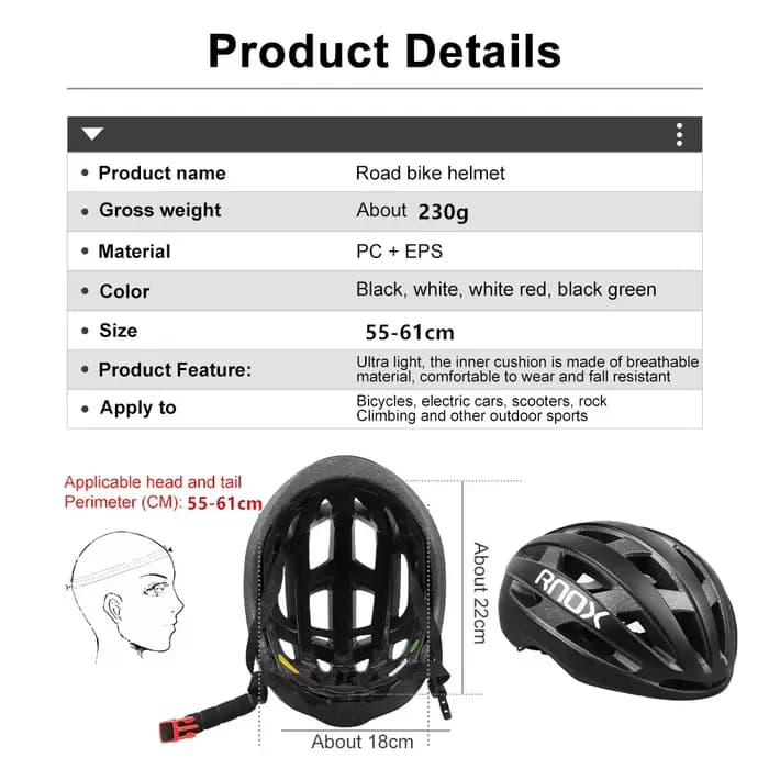 RNOX – casque de vélo Aero pour la sécurité en ville