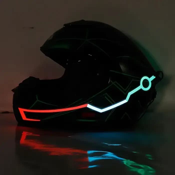 Casque de moto LED feux d'avertissement