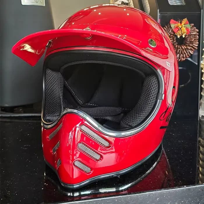 Casque de moto intégral vintage rétro unisexe