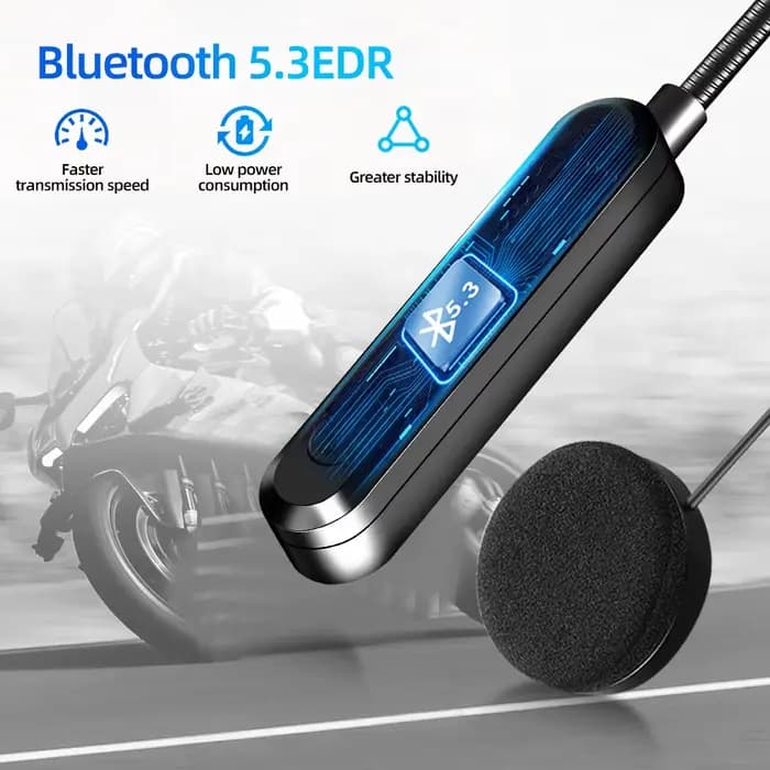 Casque de Moto casque Bluetooth 5.3 sans fil mains libres Kit d'appel stéréo pour cavalier équitation lecteur de musique MP3 Moto écouteur