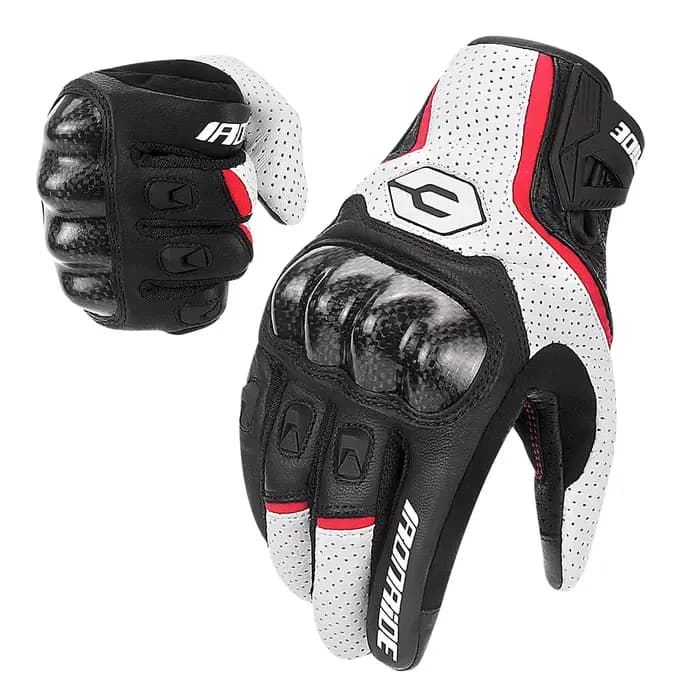 HEROBIKER gants de Moto en cuir véritable hommes respirant