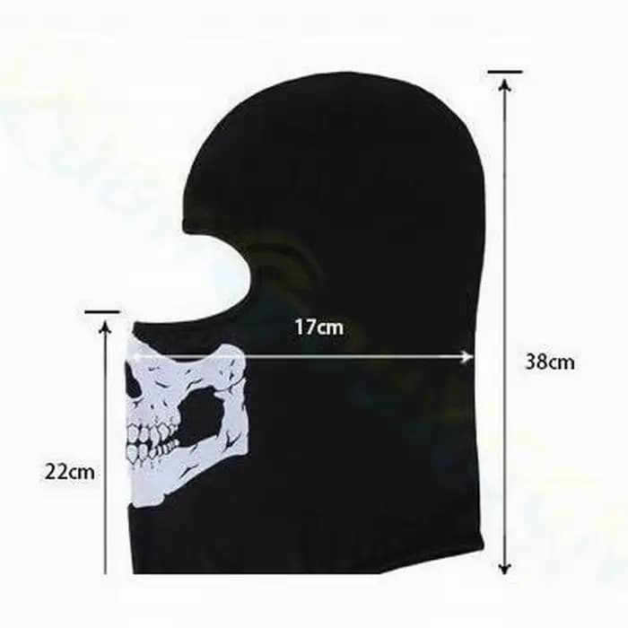 Cagoule de vélo masque complet imprimé crâne moto
