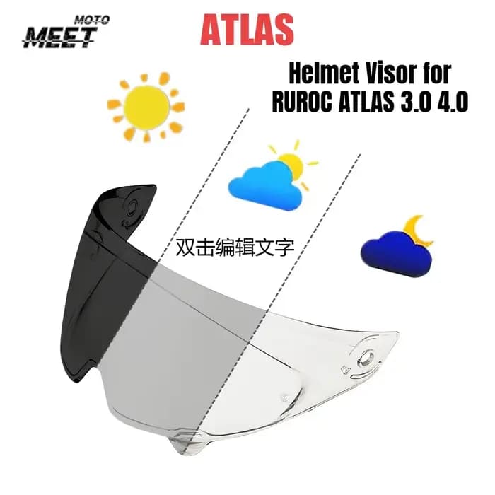 Visière de casque pour casques de moto RUROC ATLAS 3.0 4.0