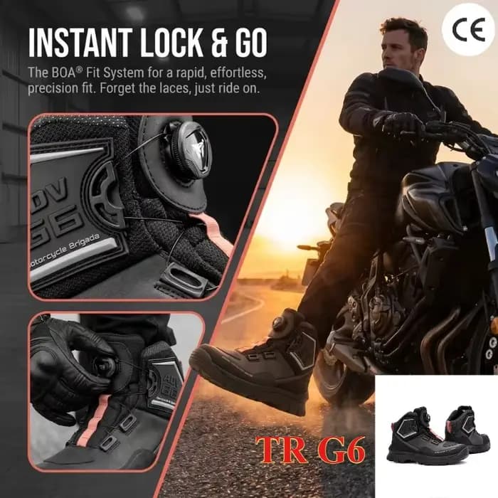 Bottes de moto TR G6 antidérapantes et coupe-vent pour hommes