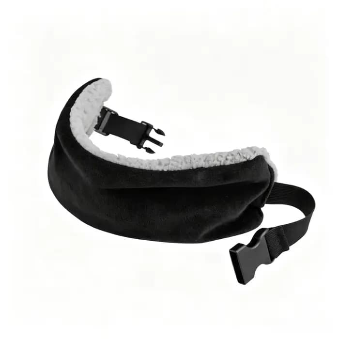 Essentiels de voyage : Masque de voyage ajustable, Sangle de soutien ergonomique multifonctionnelle pour la tête, Coussin de nuque souple et compact pour voitures