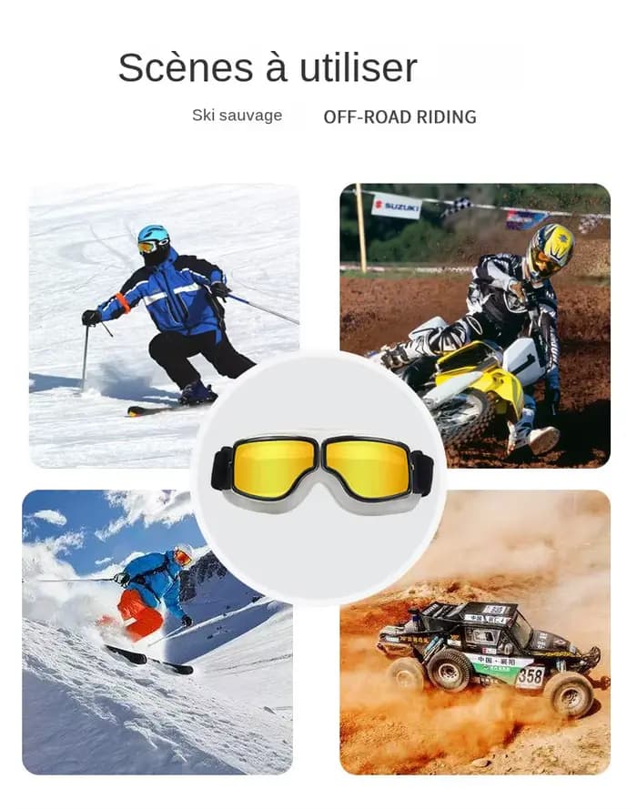 Lunettes de moto coupe-vent pour casque de moto