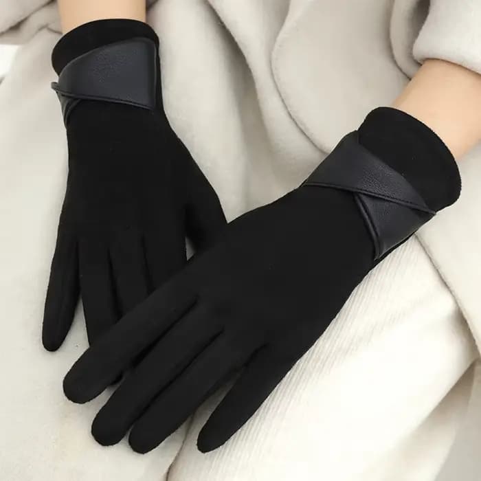 1 paire de gants en daim pour femmes
