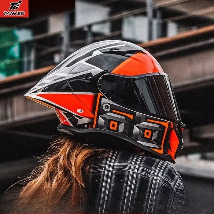 Réservoir grande queue aile casque hommes Moto