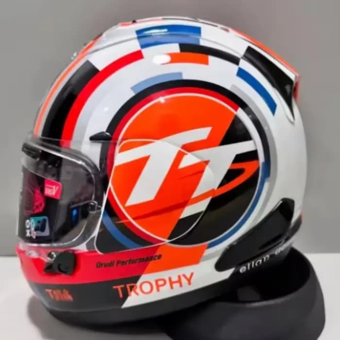 Casque de moto intégral rx7x top Orange Isle of Man TT