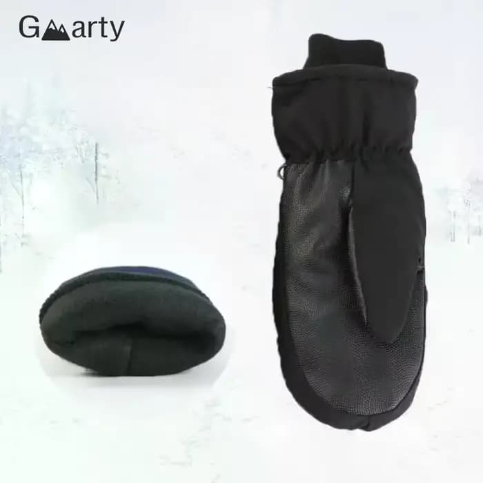 1 paire de gants d'hiver doublés en polaire avec manchette étendue