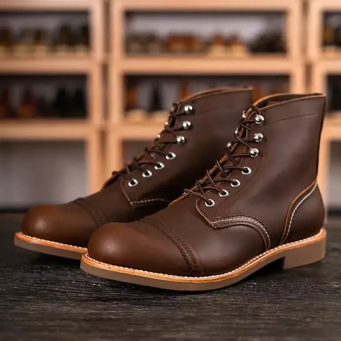 Marque hommes bottes moto ailes faites à la main en cuir véritable affaires