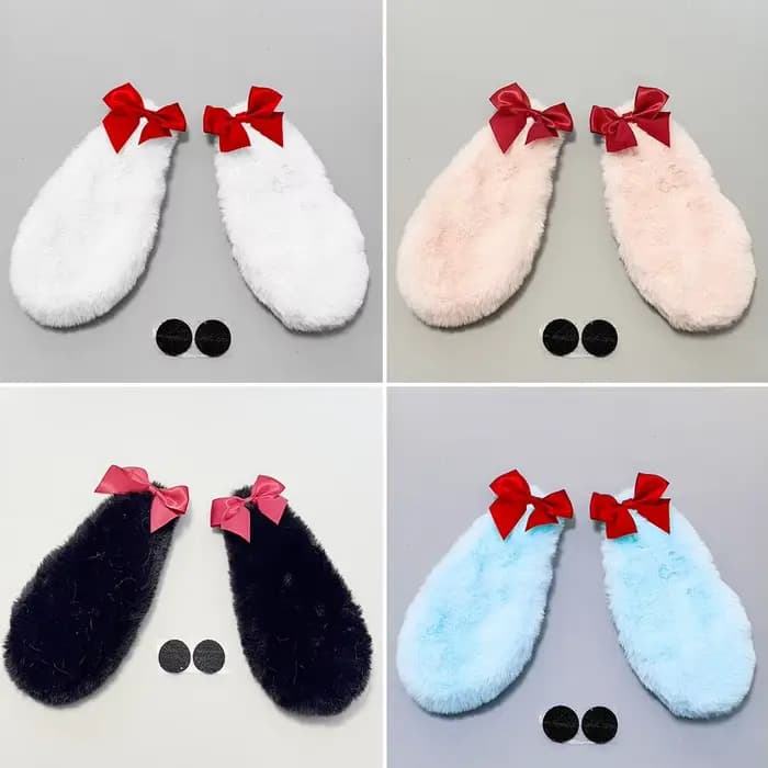 Casque de moto longues oreilles de chat mignonnes avec nœuds pour Motocross accessoires